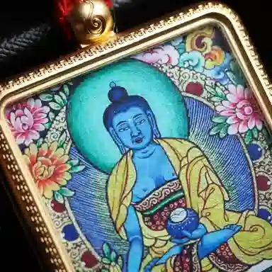 天台山 【天台山官方已祝福加持】天台山新中式国风扎基拉姆藏风唐卡招财转运诸事顺遂好运复古 合金 吊坠 男女同款情侣款