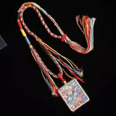 天台山 【天台山官方已祝福加持】天台山新中式国风扎基拉姆藏风唐卡招财转运诸事顺遂好运复古 合金 吊坠 男女同款情侣款