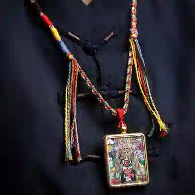 天台山 【天台山官方已祝福加持】天台山新中式国风扎基拉姆藏风唐卡招财转运诸事顺遂好运复古 合金 吊坠 男女同款情侣款