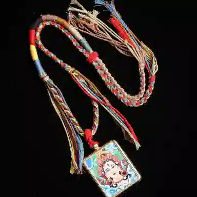 天台山 【天台山官方已祝福加持】天台山新中式国风扎基拉姆藏风唐卡招财转运诸事顺遂好运复古 合金 吊坠 男女同款情侣款