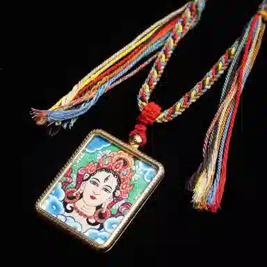天台山 【天台山官方已祝福加持】天台山新中式国风扎基拉姆藏风唐卡招财转运诸事顺遂好运复古 合金 吊坠 男女同款情侣款