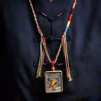 天台山 【天台山官方已祝福加持】天台山新中式国风扎基拉姆藏风唐卡招财转运诸事顺遂好运复古 合金 吊坠 男女同款情侣款