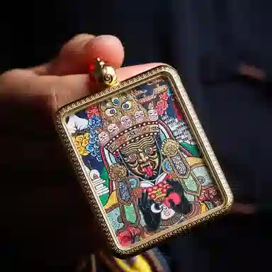 天台山 【天台山官方已祝福加持】天台山新中式国风扎基拉姆藏风唐卡招财转运诸事顺遂好运复古 合金 吊坠 男女同款情侣款