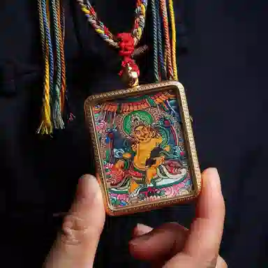 天台山 【天台山官方已祝福加持】天台山新中式国风扎基拉姆藏风唐卡招财转运诸事顺遂好运复古 合金 吊坠 男女同款情侣款