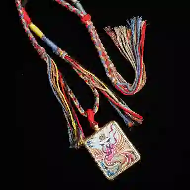 天台山 【天台山官方已祝福加持】天台山新中式国风扎基拉姆藏风唐卡招财转运诸事顺遂好运复古 合金 吊坠 男女同款情侣款