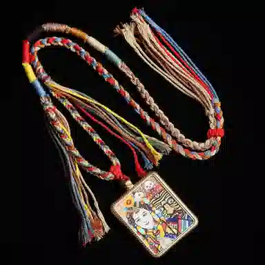 天台山 【天台山官方已祝福加持】天台山新中式国风扎基拉姆藏风唐卡招财转运诸事顺遂好运复古 合金 吊坠 男女同款情侣款