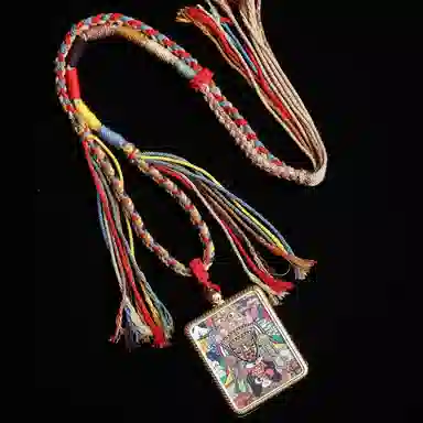 天台山 【天台山官方已祝福加持】天台山新中式国风扎基拉姆藏风唐卡招财转运诸事顺遂好运复古 合金 吊坠 男女同款情侣款