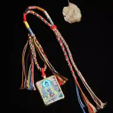 天台山 【天台山官方已祝福加持】天台山新中式国风扎基拉姆藏风唐卡招财转运诸事顺遂好运复古 合金 吊坠 男女同款情侣款