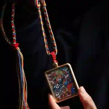 天台山 【天台山官方已祝福加持】天台山新中式国风扎基拉姆藏风唐卡招财转运诸事顺遂好运复古 合金 吊坠 男女同款情侣款