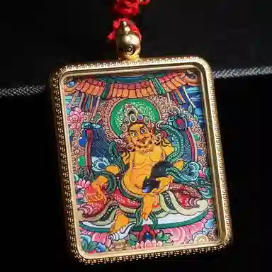 天台山 【天台山官方已祝福加持】天台山新中式国风扎基拉姆藏风唐卡招财转运诸事顺遂好运复古 合金 吊坠 男女同款情侣款