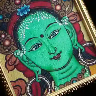 天台山 【天台山官方已祝福加持】天台山新中式国风扎基拉姆藏风唐卡招财转运诸事顺遂好运复古 合金 吊坠 男女同款情侣款