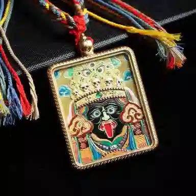 天台山 【天台山官方已祝福加持】天台山新中式国风扎基拉姆藏风唐卡招财转运诸事顺遂好运复古 合金 吊坠 男女同款情侣款