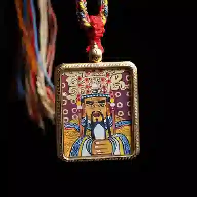 天台山 【天台山官方已祝福加持】天台山新中式国风扎基拉姆藏风唐卡招财转运诸事顺遂好运复古 合金 吊坠 男女同款情侣款