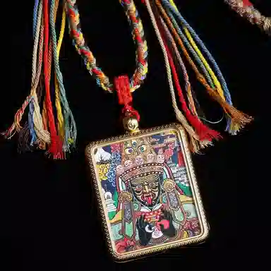 天台山 【天台山官方已祝福加持】天台山新中式国风扎基拉姆藏风唐卡招财转运诸事顺遂好运复古 合金 吊坠 男女同款情侣款