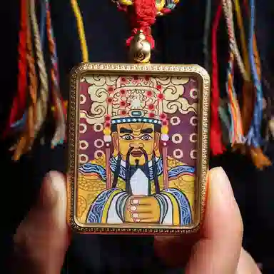 天台山 【天台山官方已祝福加持】天台山新中式国风扎基拉姆藏风唐卡招财转运诸事顺遂好运复古 合金 吊坠 男女同款情侣款