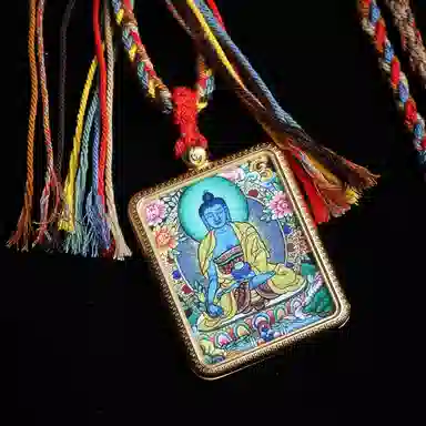 天台山 【天台山官方已祝福加持】天台山新中式国风扎基拉姆藏风唐卡招财转运诸事顺遂好运复古 合金 吊坠 男女同款情侣款