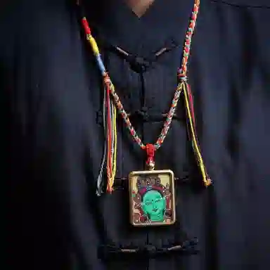 天台山 【天台山官方已祝福加持】天台山新中式国风扎基拉姆藏风唐卡招财转运诸事顺遂好运复古 合金 吊坠 男女同款情侣款