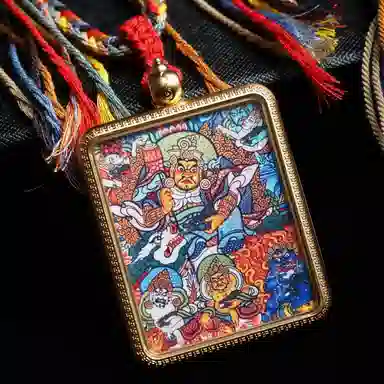 天台山 【天台山官方已祝福加持】天台山新中式国风扎基拉姆藏风唐卡招财转运诸事顺遂好运复古 合金 吊坠 男女同款情侣款