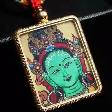 天台山 【天台山官方已祝福加持】天台山新中式国风扎基拉姆藏风唐卡招财转运诸事顺遂好运复古 合金 吊坠 男女同款情侣款