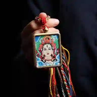 天台山 【天台山官方已祝福加持】天台山新中式国风扎基拉姆藏风唐卡招财转运诸事顺遂好运复古 合金 吊坠 男女同款情侣款