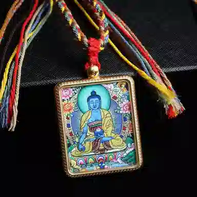 天台山 【天台山官方已祝福加持】天台山新中式国风扎基拉姆藏风唐卡招财转运诸事顺遂好运复古 合金 吊坠 男女同款情侣款