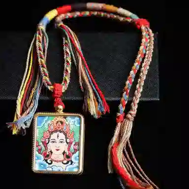 天台山 【天台山官方已祝福加持】天台山新中式国风扎基拉姆藏风唐卡招财转运诸事顺遂好运复古 合金 吊坠 男女同款情侣款