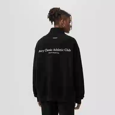 Atry Zipper Polo Retro Sweatshirt