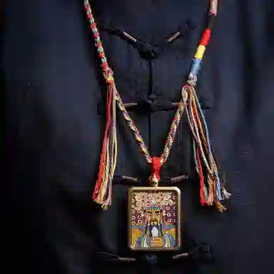 天台山 【天台山官方已祝福加持】天台山新中式国风扎基拉姆藏风唐卡招财转运诸事顺遂好运复古 合金 吊坠 男女同款情侣款