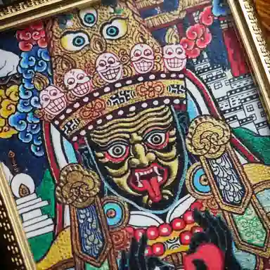 天台山 【天台山官方已祝福加持】天台山新中式国风扎基拉姆藏风唐卡招财转运诸事顺遂好运复古 合金 吊坠 男女同款情侣款