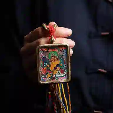 天台山 【天台山官方已祝福加持】天台山新中式国风扎基拉姆藏风唐卡招财转运诸事顺遂好运复古 合金 吊坠 男女同款情侣款