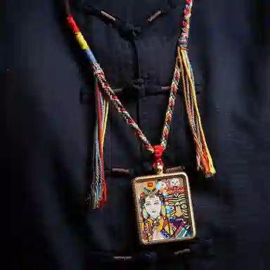 天台山 【天台山官方已祝福加持】天台山新中式国风扎基拉姆藏风唐卡招财转运诸事顺遂好运复古 合金 吊坠 男女同款情侣款