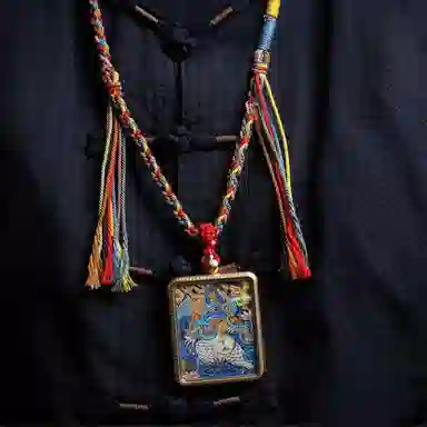 天台山 【天台山官方已祝福加持】天台山新中式国风扎基拉姆藏风唐卡招财转运诸事顺遂好运复古 合金 吊坠 男女同款情侣款