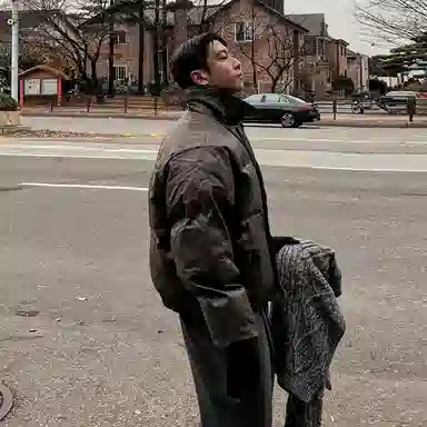 我是大卫 美拉德港风复古帅气翻领宽松棉服 男女同款