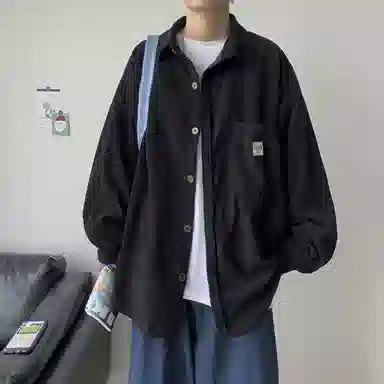 玉儿恋 灯芯绒港风宽松日系潮流百搭休闲长袖衬衫 男女同款