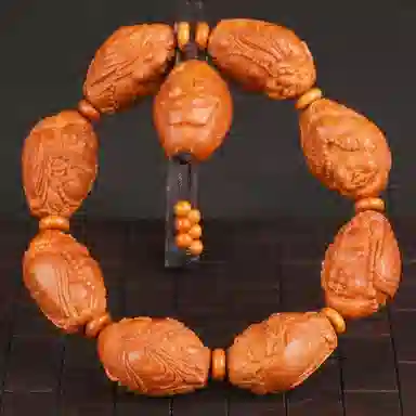 妍韵珠宝 欢天喜地弥勒佛核雕#好运 橄榄核 核桃类手串 男女同款情侣款