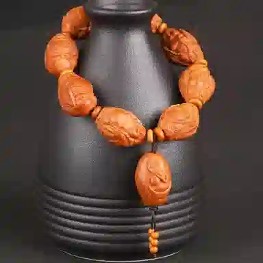 妍韵珠宝 欢天喜地弥勒佛核雕#好运 橄榄核 核桃类手串 男女同款情侣款