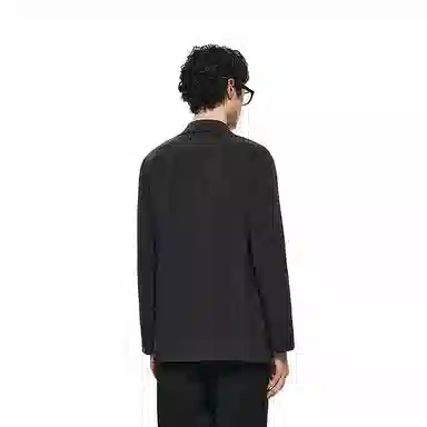速写 黑支线 纯色日常简约休闲合体长袖西装 男款