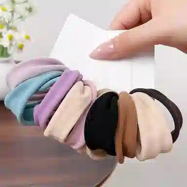 左欧 高弹面膜高马尾不塌头绳加宽超宽无接缝发绳扎头发 弹力绳 发圈 女款