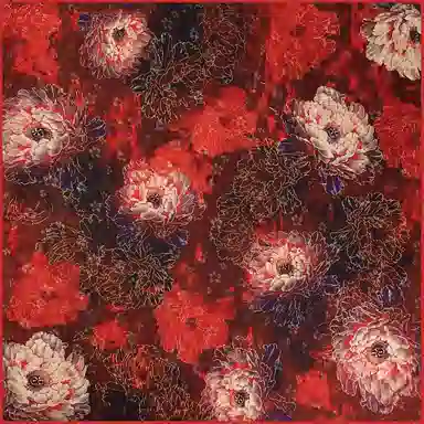 丝萝工艺 上海故事 花萝真丝喷绘大方巾 桑蚕丝 丝巾 女款 别样桃花