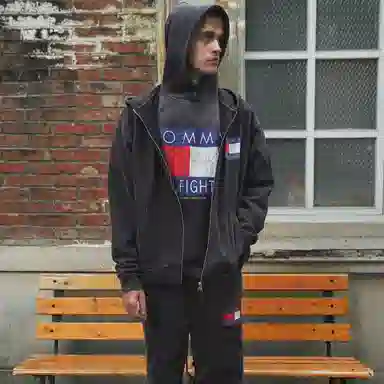 False Perception Tommy Washed Black Hoodie