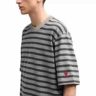 AMIPARIS FW24 Heart Print Striped Tee