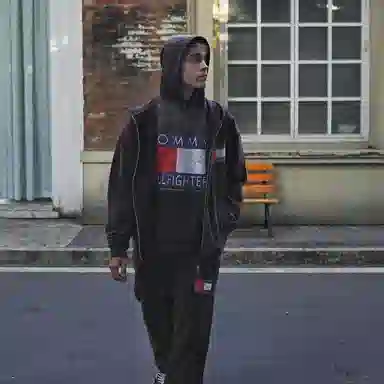 False Perception Tommy Washed Black Hoodie