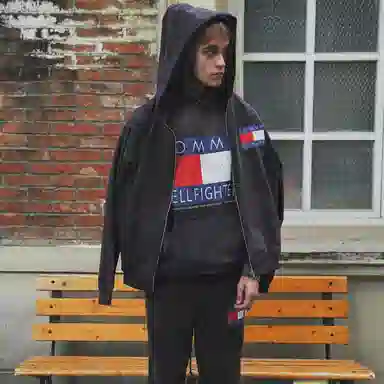False Perception Tommy Washed Black Hoodie