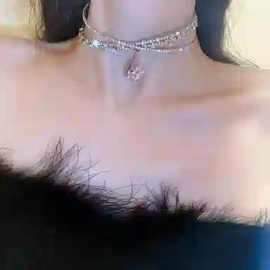 克拉日记 夸张闪钻高级小众设计感新娘婚纱礼服旅拍配饰锁骨链 琉璃 玉石项链 女款