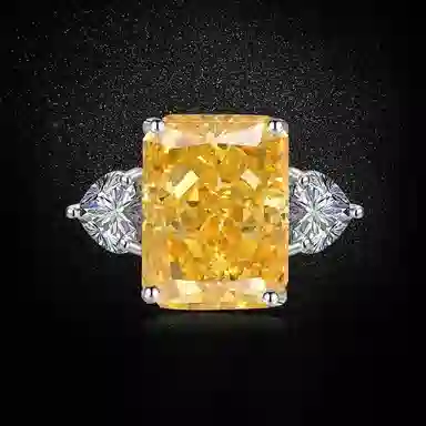 克拉日记 几何时尚冰糖方钻帕帕拉恰轻奢甜美女友对戒锦鲤事业招财健康平安桃花礼盒装 合金 戒指 女款