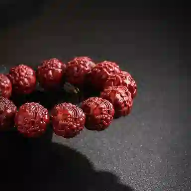 木盛缘 高油高密佛珠瑞兽貔貅文玩 小叶紫檀 手串 男款