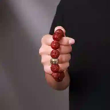 木盛缘 高油高密佛珠瑞兽貔貅文玩 小叶紫檀 手串 男款