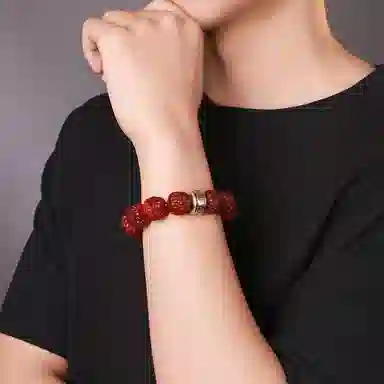 木盛缘 高油高密佛珠瑞兽貔貅文玩 小叶紫檀 手串 男款