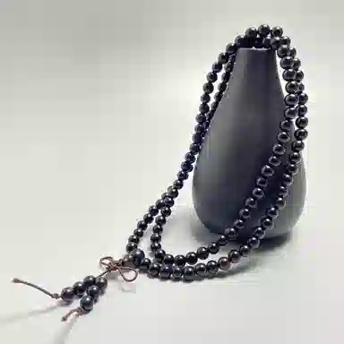 耳玺 素串佛珠国风传统复古风高级感手持盘玩中式转运珠小众创意设计感国潮 紫光檀 木作手串 男女同款情侣款