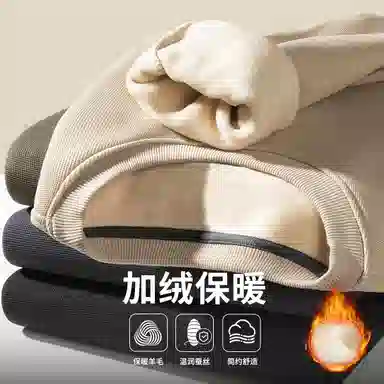 红豆 加绒保暖圆领长袖卫衣 男款